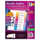 Avery Ready Index Contemporary Contents Divider, 1-8, Multicolor, Letter, 6 Sets AVE11186