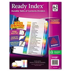 Avery Ready Index Contemporary Table of Content Divider, Title: A-Z, Multi, Letter AVE11125