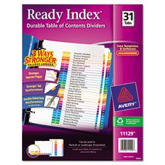 Avery Ready Index Contemporary Table of Contents Divider, 1-31, Multi, Letter AVE11129