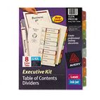 Avery Ready Index Contents Dividers, 8-Tab, 1-8, Letter, Multicolor, Set of 8 AVE11276