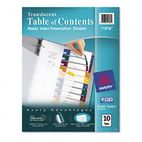 Avery Ready Index Table/Contents Dividers, 10-Tab, Letter, Assorted, 10/Set AVE11818