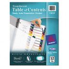 Avery Ready Index Table/Contents Dividers, 12-Tab, Letter, Assorted, 12/Set AVE11819
