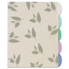 Avery Signature Series Write-On Dividers, 11x8-1/2, 5-Tab, Bamboo Leaf AVE17170