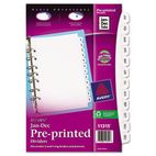 Avery Small Preprinted Dividers, 5-1/2x8-1/2, Jan.-Dec., White AVE11315