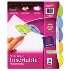 Avery Style Edge Insertable Reference Dividers, 5-Tab, Letter, Assorted, 5/Set AVE11200
