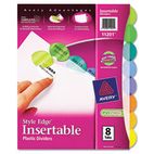 Avery Style Edge Insertable Reference Dividers, 8-Tab, Letter, Assorted, 8/Set AVE11201