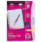 Avery Translucent Multicolor Write-On Dividers, 5-Tab, 8-1/2 x 5-1/2, 1 Set AVE16180