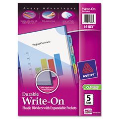 Avery Translucent Multicolor Write-On Dividers with Pocket, 8-Tab, Letter, 1 Set AVE16177