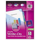 Avery Translucent Multicolor Write-On Dividers with Pocket, 8-Tab, Letter, 1 Set AVE16177