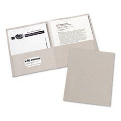 Avery Two-Pocket Embossed Paper Portfolio, 30-Sheet Capacity, Gray, 25/Box AVE47990