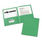 Avery Two-Pocket Embossed Paper Portfolio, 30-Sheet Capacity, Green, 25/Box AVE47987
