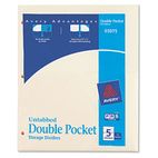 Avery Untabbed Double Pocket Manila Dividers, 9-1/4 x 11-1/8, 5/Pack AVE03075