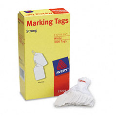 Avery White Marking Tags, Paper, 1-3/4 x 1-3/32, White, 1000/Box AVE12204