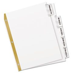 Avery WorkSaver Big Tab Dividers, Clear Tabs, 5-Tab, Letter, White AVE11122