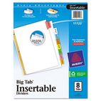Avery WorkSaver Big Tab Dividers, Multicolor Tabs, 8-Tab, Letter, White AVE11123