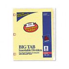 Avery WorkSaver Big Tab Dividers w/Copper Holes, Clear 8-Tab, Letter, Buff AVE23285