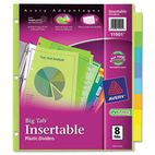 Avery WorkSaver Big Tab Plastic Dividers, 8-Tab, Letter, Multicolor AVE11901