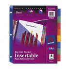 Avery WorkSaver Big Tab Plastic Dividers, Slash Pocket, 8-Tab, Letter, Assorted AVE11903