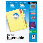 Avery WorkSaver Big Tab Reinforced Dividers, Multicolor Tabs, 5-Tab, Letter, Buff AVE11109