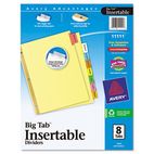 Avery WorkSaver Big Tab Reinforced Dividers, Multicolor Tabs, 8-Tab, Letter, Buff AVE11111