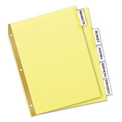 Avery WorkSaver Big Tab Reinforced Dividers w/Clear Tabs, 5-Tab, Letter, Buff AVE11110