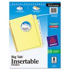 Avery WorkSaver Big Tab Reinforced Dividers w/Clear Tabs, 8-Tab, Letter, Buff AVE11112