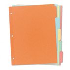 Avery Write-On Plain Tab Dividers, Five Multicolor Tabs, Letter, Salmon, 36 Sets AVE11508