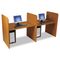 BALT Add-On H Carrel, Laminate, 43w x 27-3/4d x 42h, Medium Oak BLT89892