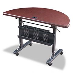 BALT Flipper Training Table, Half-Round, 48w x 24d x 29-1/2h, Mahogany BLT89877