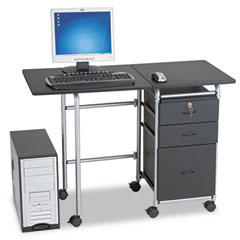 BALT Fold-N-Stow Workstation, 41-3/4w x 19-7/8d x 29-3/4h, Black/Silver BLT89886