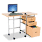 BALT Fold-N-Stow Workstation, 41-3/4w x 19-7/8d x 29-3/4h, Teak/Silver BLT89904