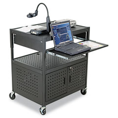 BALT Height-Adjustable FDB AV Cart, Steel, 32-1/4w x 24-1/4d x 31 to 39h, Black BLT27565