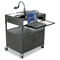BALT Height-Adjustable FDB AV Cart, Steel, 32-1/4w x 24-1/4d x 31 to 39h, Black BLT27565