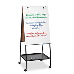 BALT Wheasel Easel Adjustable Melamine Dry Erase Board, 28 3/4 x 59 1/2, White BLT33250