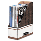 Bankers Box Corrugated Cardboard Magazine File, 4 x 9 1/4 x 11 3/4, White, 12/Carton FEL10723