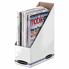 Bankers Box Corrugated Cardboard Magazine File, 4 x 9 x 11 1/2, Wood Grain, 12/Carton FEL07223