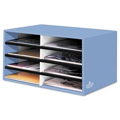 Bankers Box Decorative Eight Compartment Literature Sorter, Letter Size, Cornflower Blue FEL6110301