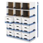 Bankers Box File/Cube Box Shell, Legal/Letter, White/Blue FEL0162601