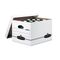Bankers Box Hang 'N' Stor Storage Box, Letter, Lift-off Lid, White/Blue, 4/Carton FEL00784