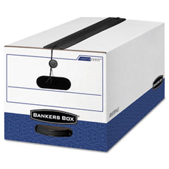 Bankers Box Liberty Plus Storage Box, Letter, String/Button, White/Blue, 12/Carton FEL11111