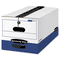 Bankers Box Liberty Plus Storage Box, Letter, String/Button, White/Blue, 12/Carton FEL11111