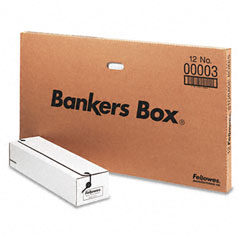 Bankers Box Liberty Storage Box, Card Size, 6 x 23-1/4 x 4-1/4, White/Blue, 12/Carton FEL00003