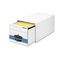 Bankers Box Stor/Drawer Steel Plus Storage Box, Letter, White/Blue, 6/Carton FEL00311