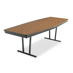 Barricks Economy Conference Folding Table, Boat, 96w x 36d x 30h, Walnut BRKECT368WA