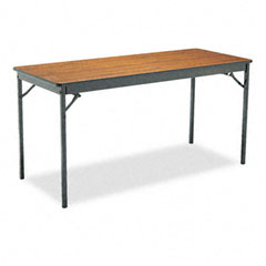 Barricks Special Size Folding Table, Rectangular, 60w x 24d x 30h, Walnut BRKCL2460WA