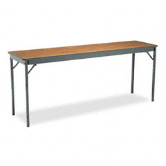 Barricks Special Size Folding Table, Rectangular, 72w x 18d x 30h, Walnut BRKCL1872WA