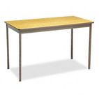 Barricks Utility Table, Rectangular, 48w x 24d x 30h, Oak BRKUT244830LQ