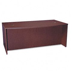 basyx BL Laminate Series Bow Front Desk Shell, 72w x 42w x 29h, Mahogany BSXBL2111NN