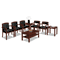 basyx Leather/Wood Guest Chair, Black Leather Upholstery with Mahogany Veneer Frame BSXVL853NSP11