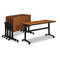 basyx Rectangular Training Table Top Without Grommets, 60w x 24d, Bourbon Cherry BSXBTR2460NHP